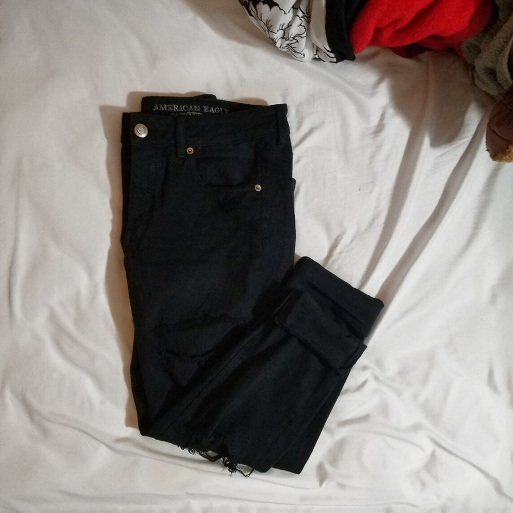 ODS black distressed boyfriend / tomgirl jeans